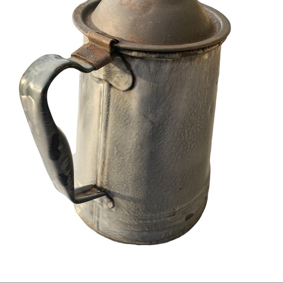 Antique Farmhouse Gray Granite Coffee Pot - Picture 7 of 10